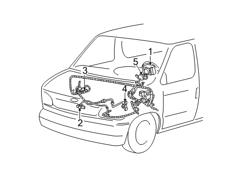 2000 Ford E-150 Econoline Club Wagon Air Bag Components Diagram