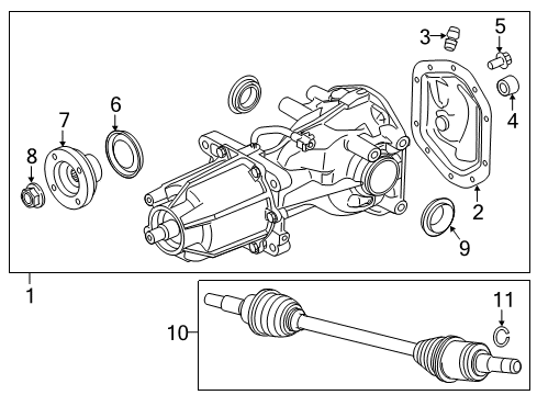 2011 Ford Edge Axle Components - Rear Diagram