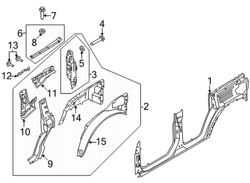 2022 Ford Bronco Inner Structure - Quarter Panel Diagram