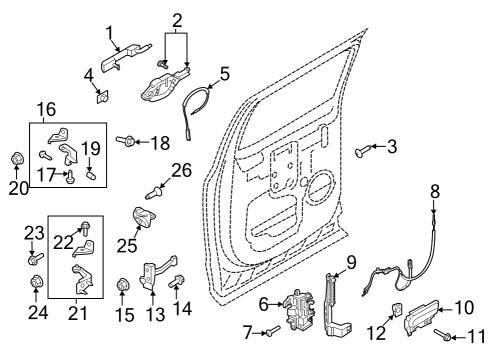 2023 Ford F-150 Lightning Lock & Hardware Diagram 2 - Thumbnail