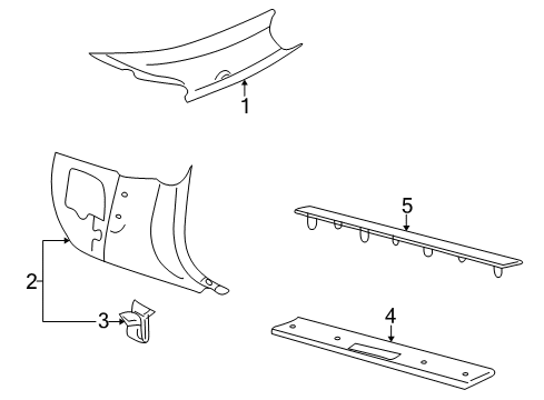 2002 Ford Thunderbird Interior Trim - Pillars, Rocker & Floor Diagram