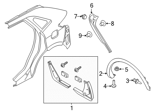 2018 Lincoln MKX Exterior Trim - Quarter Panel Diagram