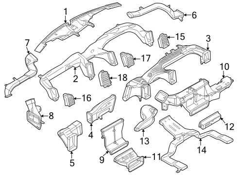 2023 Ford F-350 Super Duty Ducts Diagram 2 - Thumbnail