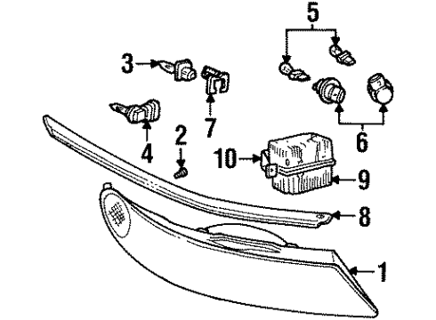 1997 Lincoln Mark VIII Ballast Assembly Diagram for F7LZ-13C170-BBA