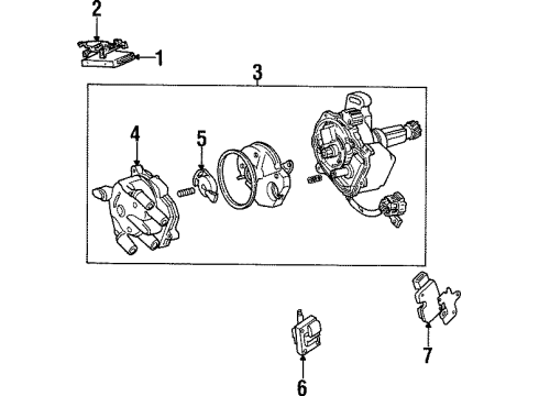 1994 Ford Probe Housing Assembly Distributor Diagram for F42Z12106A