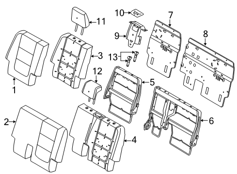 2018 Ford Explorer Headrest - Cover And Pad Diagram for FB5Z-78611A08-AF