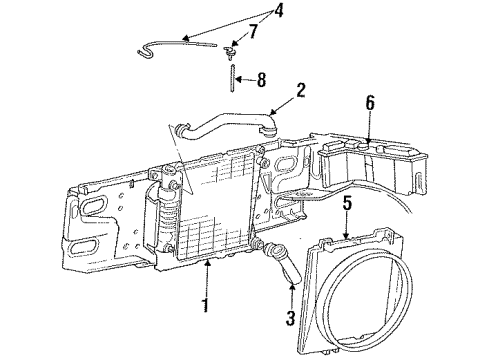 1996 Ford Ranger Radiator & Components Diagram 3 - Thumbnail