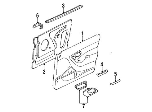 1996 Ford Contour INSERT - ARMREST DOO Diagram for F5RZ54241S41AHE