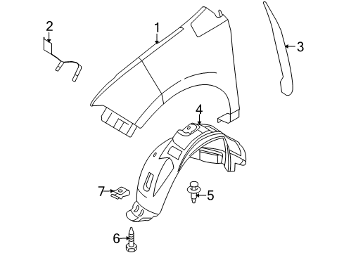 2007 Lincoln MKX Fender & Components Diagram