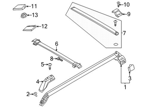 2022 Ford Bronco Exterior Trim - Roof Diagram