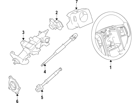 2021 Ford Explorer Steering Column & Wheel, Steering Gear & Linkage Diagram 1 - Thumbnail