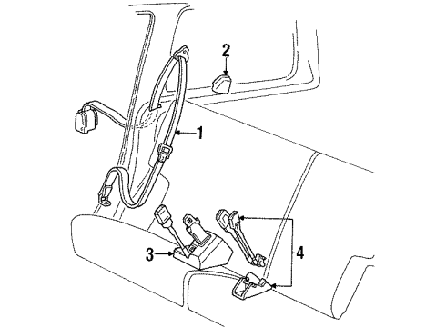 1998 Mercury Mountaineer Seat Belt Diagram 2 - Thumbnail