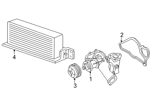 1996 Ford E-350 Econoline Club Wagon Water Pump, Trans Oil Cooler Diagram 3 - Thumbnail