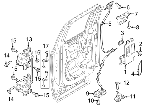 2023 Ford F-350 Super Duty Lock & Hardware Diagram