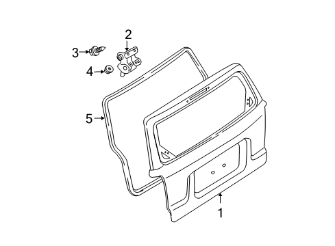 2009 Ford Escape Gate & Hardware Diagram