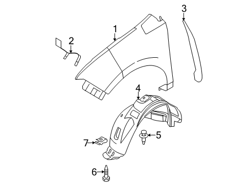 2007 Ford Edge Fender & Components Diagram