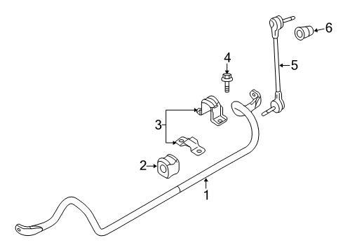 2016 Ford Special Service Police Sedan Stabilizer Bar & Components - Front Diagram