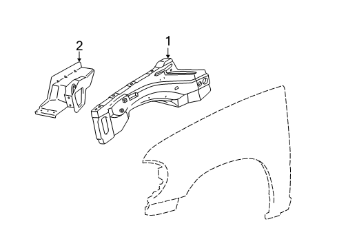 2008 Ford Ranger Inner Components - Fender Diagram