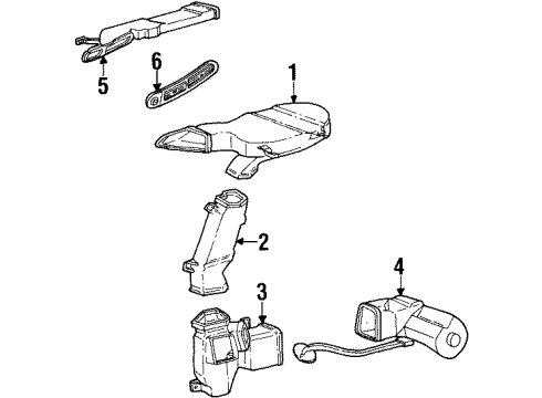 1999 Mercury Villager Louvre Assembly - Vent Air Diagram for XF5Z-19E752-AAA