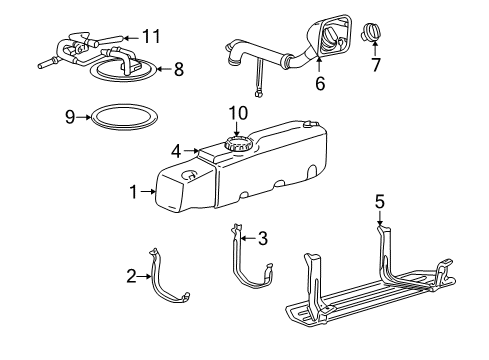 2005 Ford Ranger Sender And Pump Assembly Diagram for 6L5Z-9H307-F