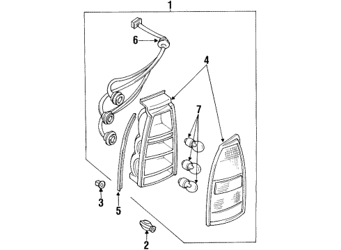 1997 Ford Escort Tail Lamps Diagram 2 - Thumbnail