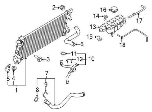 2021 Ford F-150 Radiator & Components Diagram 1 - Thumbnail