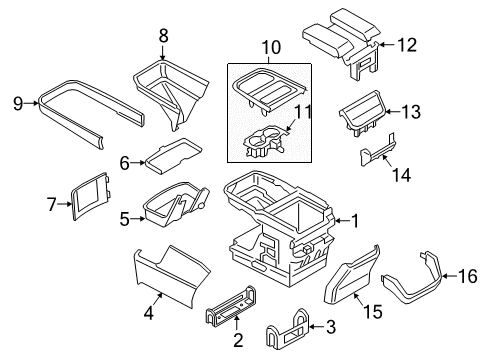 2020 Lincoln Navigator Panel - Console Diagram for JL7Z-7804567-AN