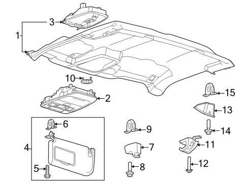 2023 Ford F-350 Super Duty Interior Trim - Cab Diagram 4 - Thumbnail