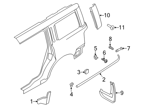 2018 Ford Flex Exterior Trim - Quarter Panel Diagram