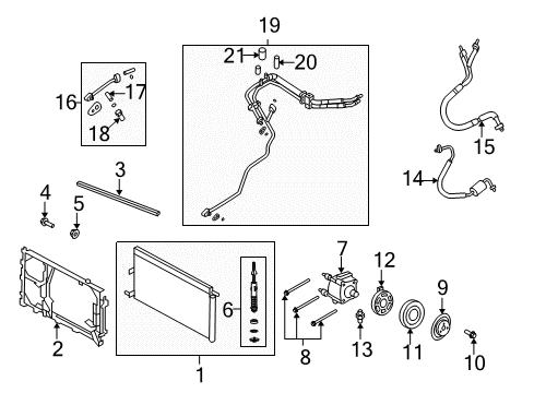 2011 Ford Expedition A/C Condenser, Compressor & Lines Diagram