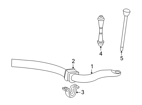 2002 Ford Explorer Sport Stabilizer Bar & Components - Front Diagram 2 - Thumbnail