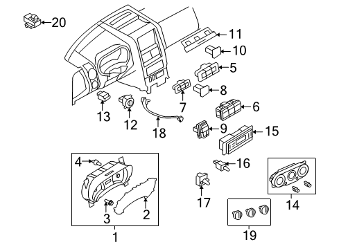 2009 Ford Explorer A/C & Heater Control Units Diagram