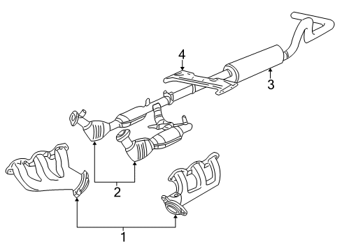 2001 Ford E-250 Econoline Exhaust Components, Exhaust Manifold Diagram