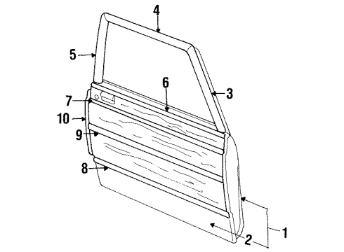 1985 Mercury Marquis Door & Components, Exterior Trim, Body Diagram 3 - Thumbnail