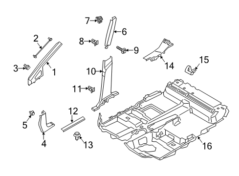 2014 Ford Transit Connect Front Floor Mat Diagram for DT1Z-1713010-EE