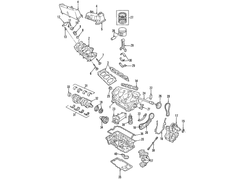 2001 Ford Ranger Engine Parts & Mounts, Timing, Lubrication System Diagram 9 - Thumbnail