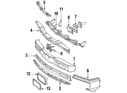 1985 Lincoln Mark VII Bracket License Plate Diagram for F2LY17A385A