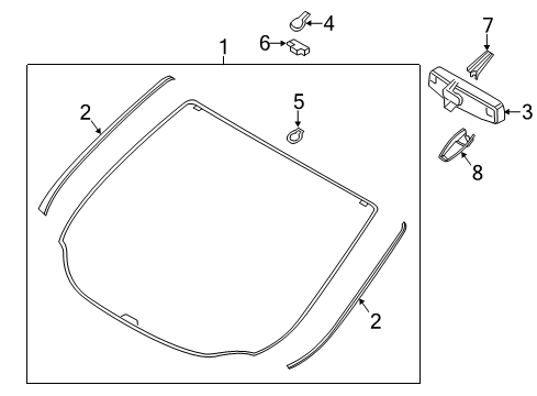 2016 Ford Escape Windshield Glass Diagram