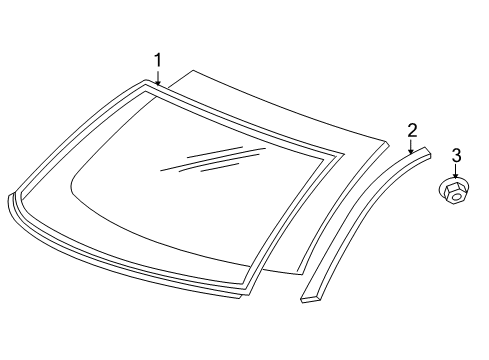 2011 Mercury Grand Marquis Back Glass - Reveal Moldings Diagram