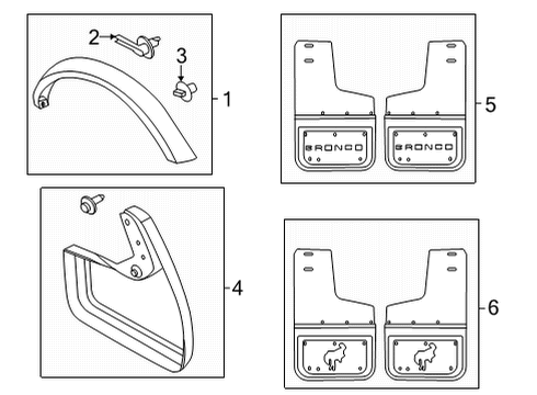 2022 Ford Bronco Exterior Trim - Quarter Panel Diagram 1 - Thumbnail