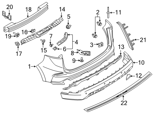 2019 Ford Edge Rear Bumper Diagram 1 - Thumbnail