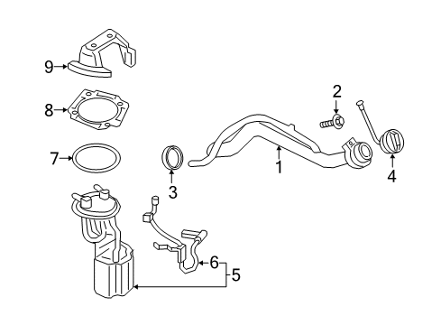 2017 Ford F-250 Super Duty Cap Assembly - Fuel Tank Filler Diagram for HC3Z-9030-D