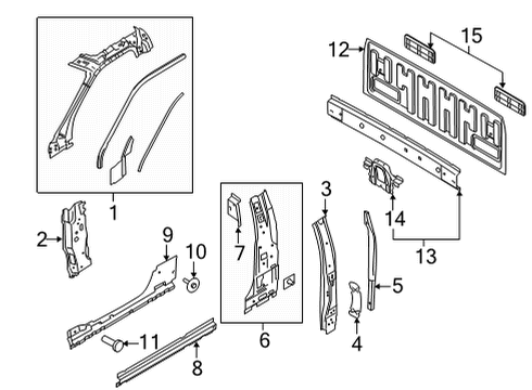 2021 Ford F-150 Back Panel, Hinge Pillar Diagram 3 - Thumbnail