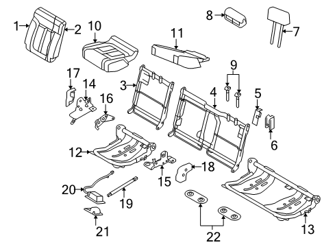 2009 Ford F-150 Rear Seat Back Cover Assembly Diagram for 9L3Z-1666600-AA