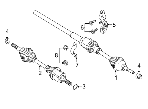 2020 Lincoln Continental Drive Axles - Front Diagram 2 - Thumbnail