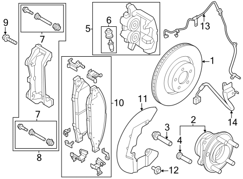 2024 Ford Mustang CALIPER ASY - BRAKE - LESS PAD Diagram for PR3Z-2B120-H