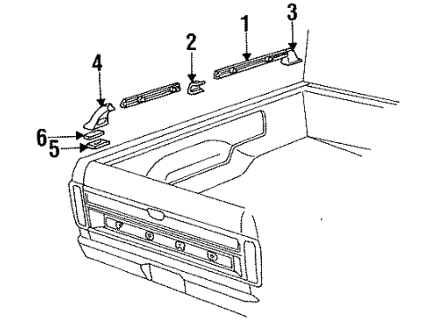 1995 Ford Ranger Exterior Trim - Pick Up Box Diagram