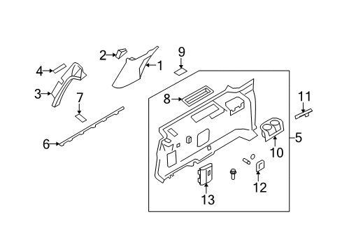 2007 Ford Expedition Interior Trim - Quarter Panels Diagram 1 - Thumbnail