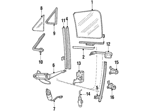 1986 Ford Bronco Handle - Door Inside Diagram for EOTZ-1022600-B