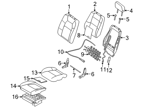 2007 Mercury Mountaineer Seat Back Cover Assembly Diagram for 7L9Z-7864417-BA